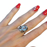 1920s Aquamarine Sterling Silver Ring