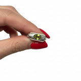 1960s Green Citrine Sterling Silver Ring