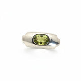 1960s Green Citrine Sterling Silver Ring