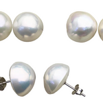 Pearl earrings on a white background