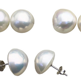 Pearl earrings on a white background